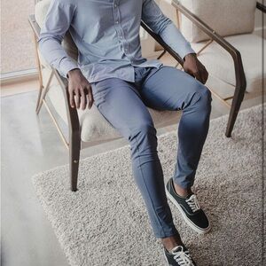 RHONE 33x32 commuter pant in iron - skinny straight leg, four way stretch